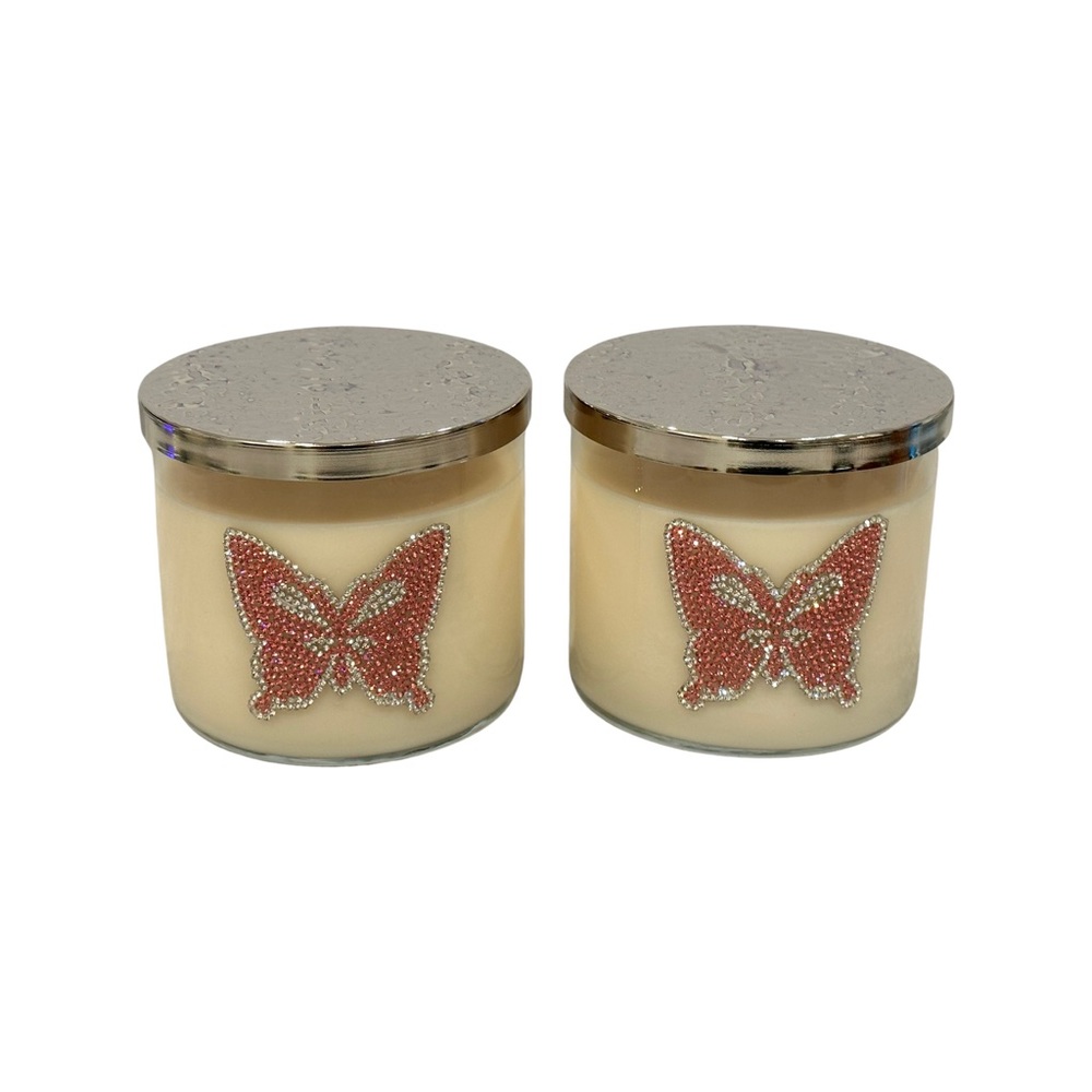 Rhinestone Pink Butterfly Rosè All Day Soy Candle Sweet Body 14oz